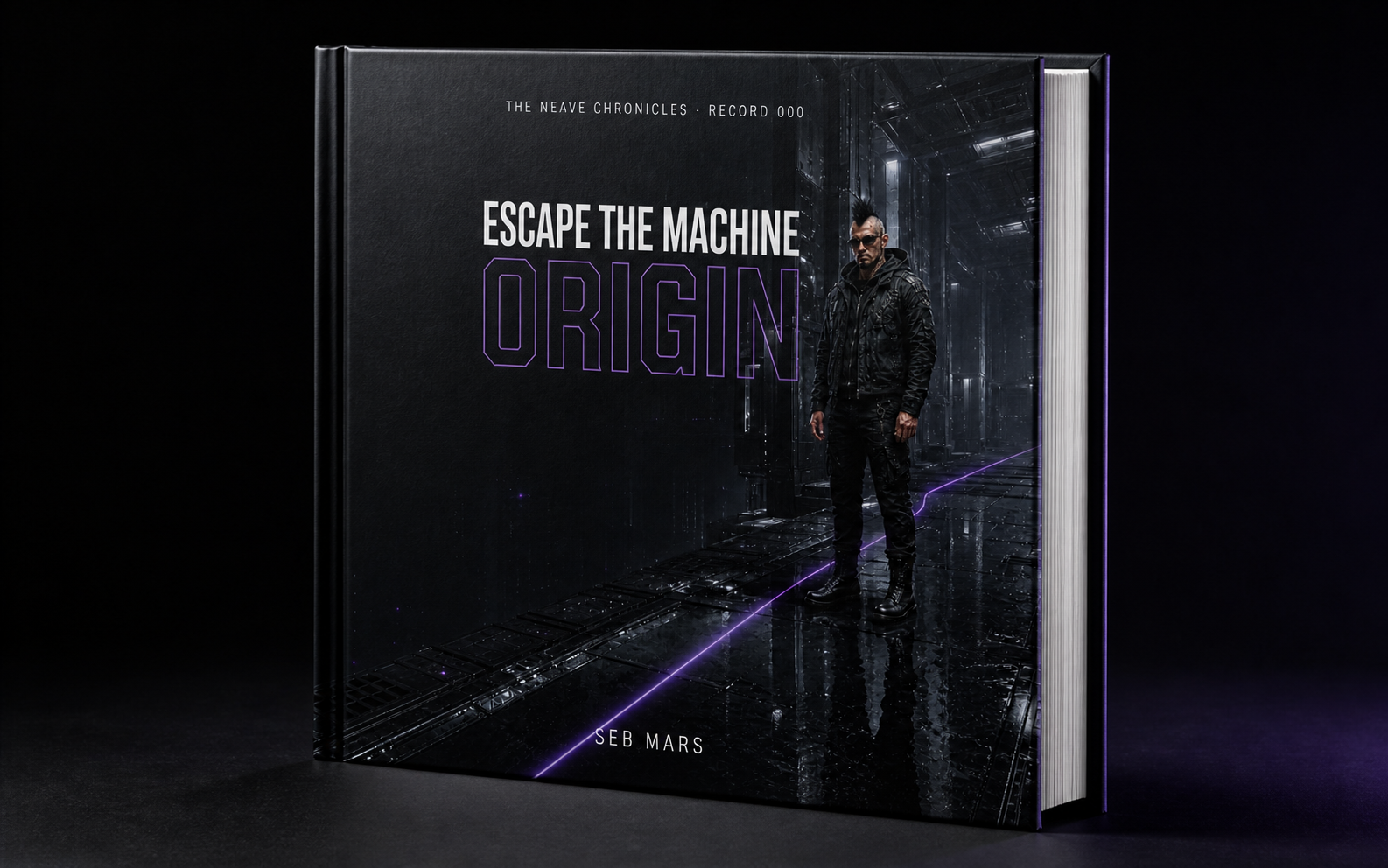 Escape the Machine: Origin premium hardcover collector book featuring Neave